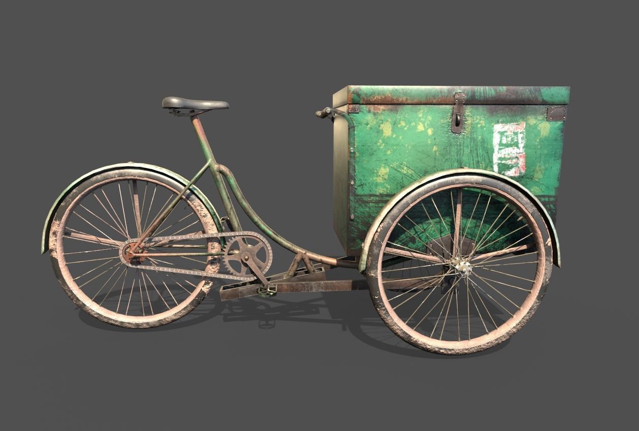 Tricycle With Storage 3D model_1