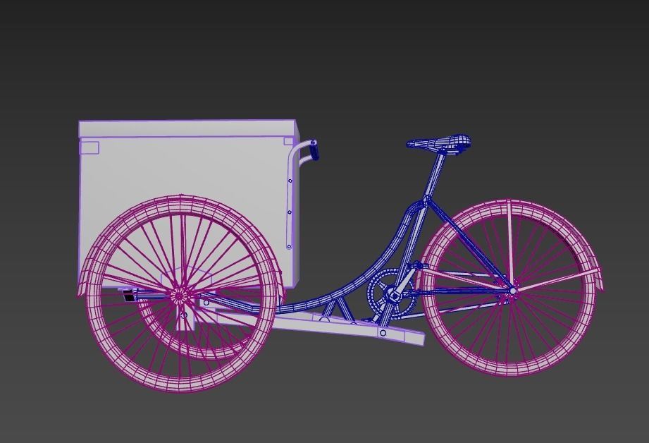 Tricycle With Storage 3D model_7