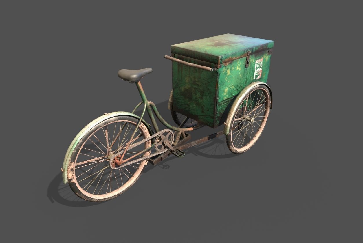 Tricycle With Storage 3D model_2