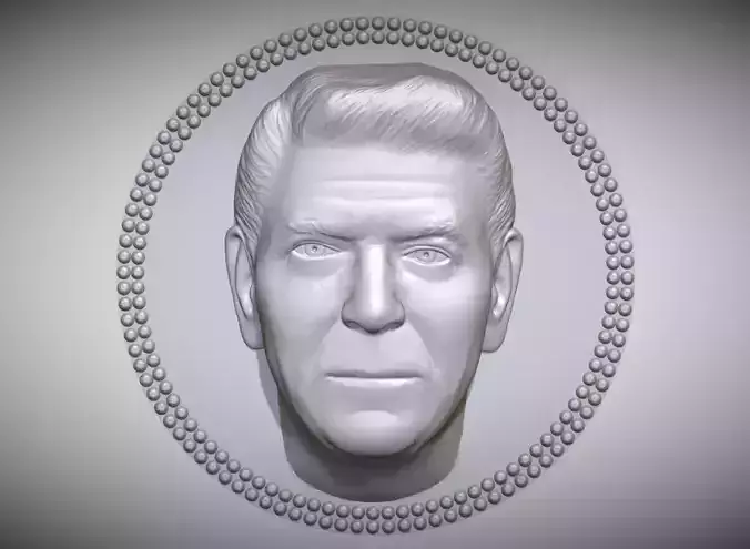 Ronald Reagan medallion pendant 3D printing ready stl obj