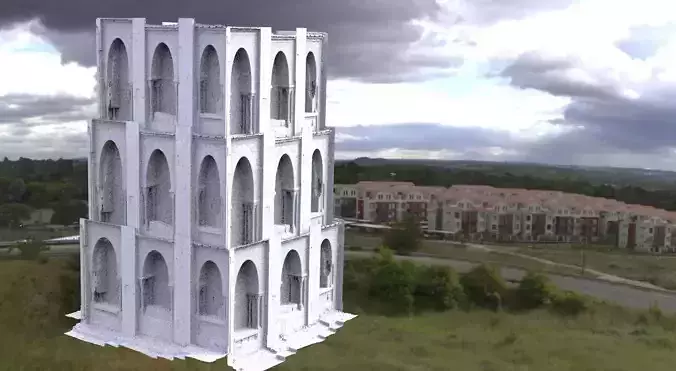 City Tower baroque surreal style