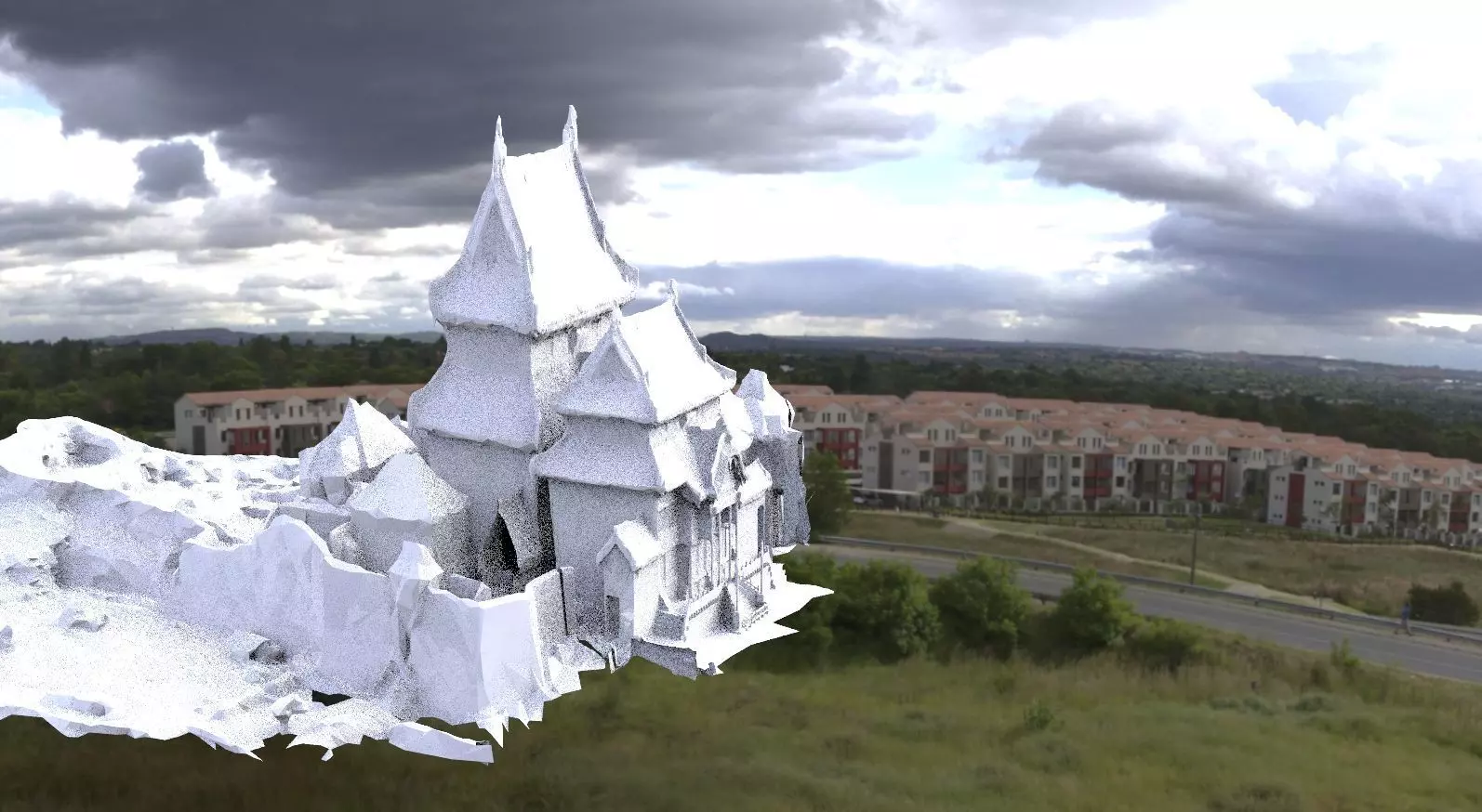 Japanese temple low res 3D model