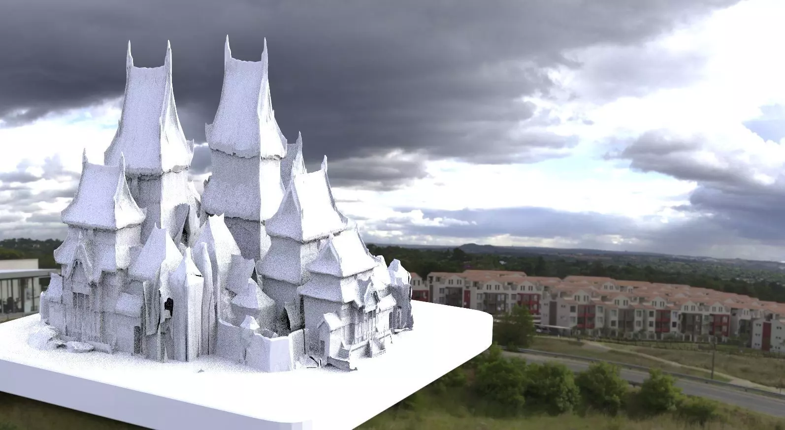 Japanese Fantasy temple large low res 3D model
