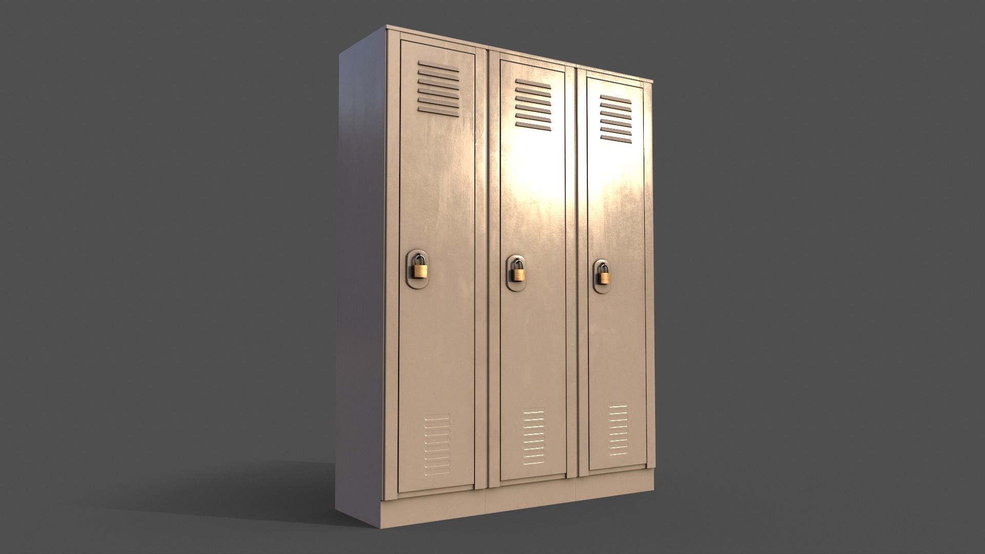 PBR School Gym Locker 01 - Multi color Pack 3D Model Collection_8
