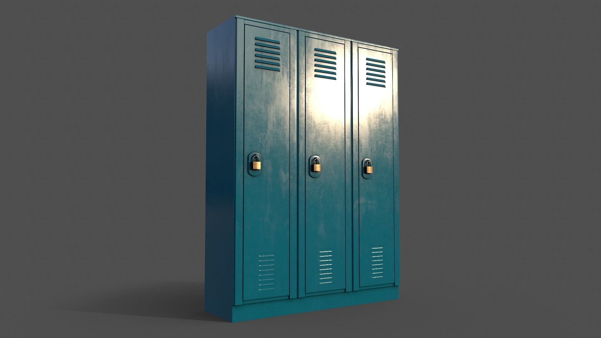 PBR School Gym Locker 01 - Multi color Pack 3D Model Collection_11