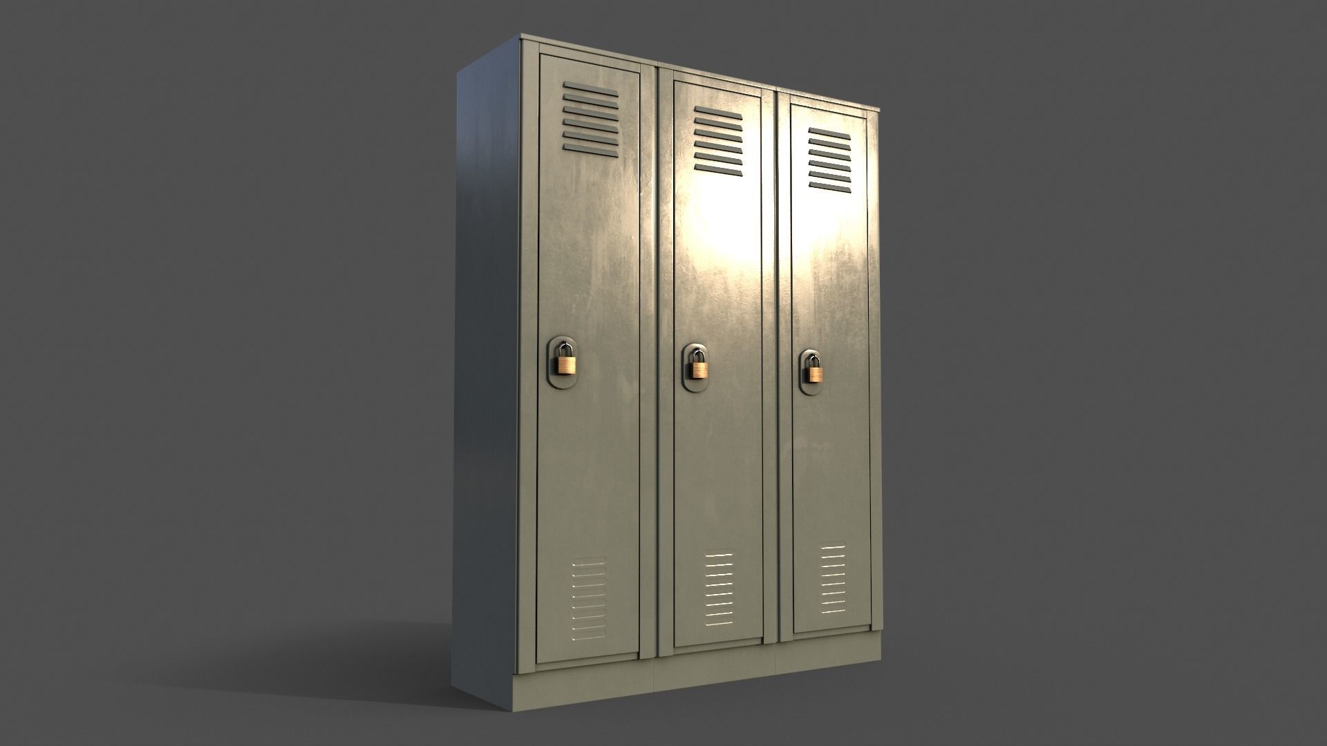 PBR School Gym Locker 01 - Multi color Pack 3D Model Collection_5