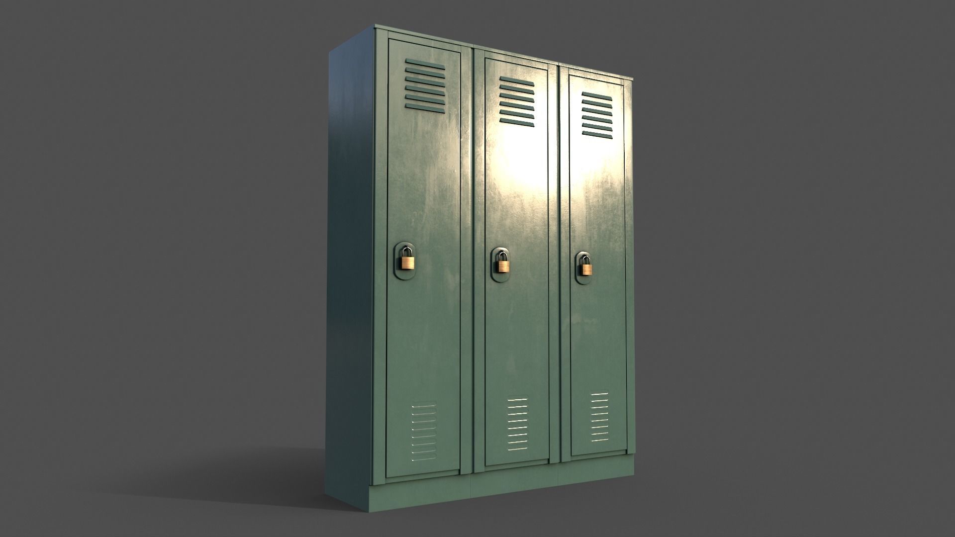 PBR School Gym Locker 01 - Multi color Pack 3D Model Collection_2