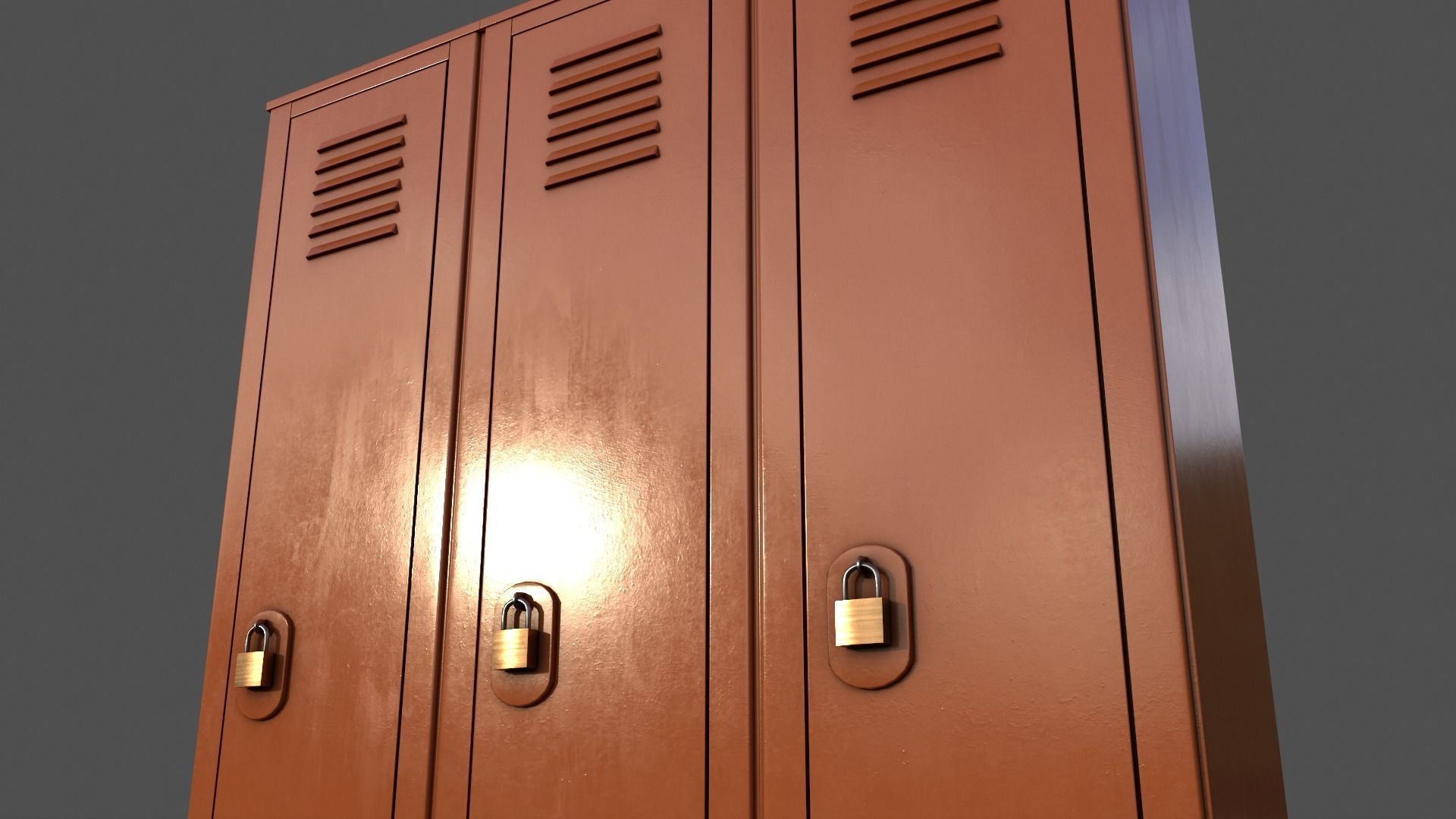 PBR School Gym Locker 01 - Multi color Pack 3D Model Collection_84