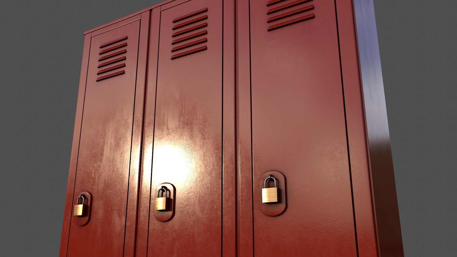 PBR School Gym Locker 01 - Multi color Pack 3D Model Collection_88