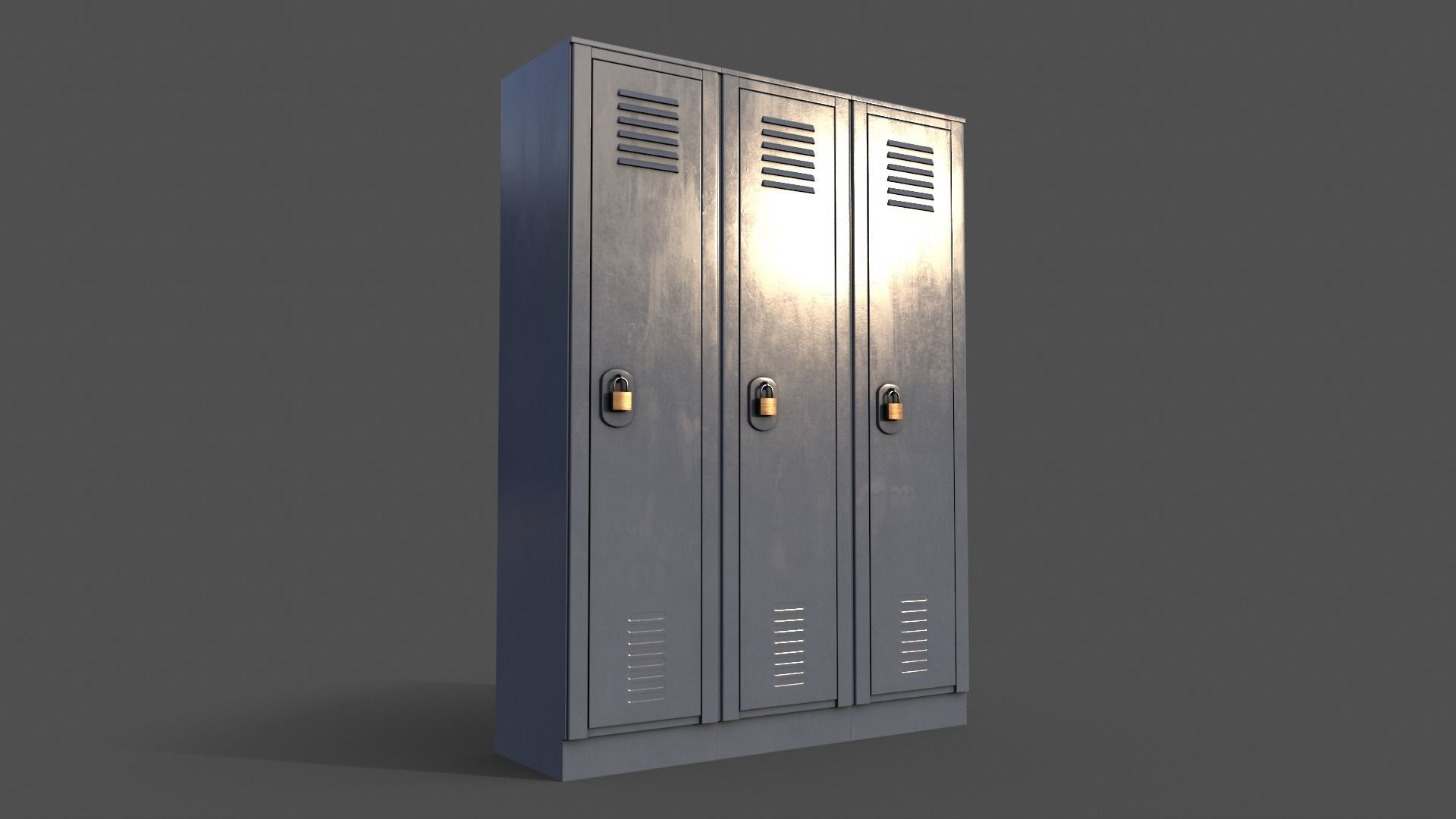 PBR School Gym Locker 01 - Multi color Pack 3D Model Collection_10