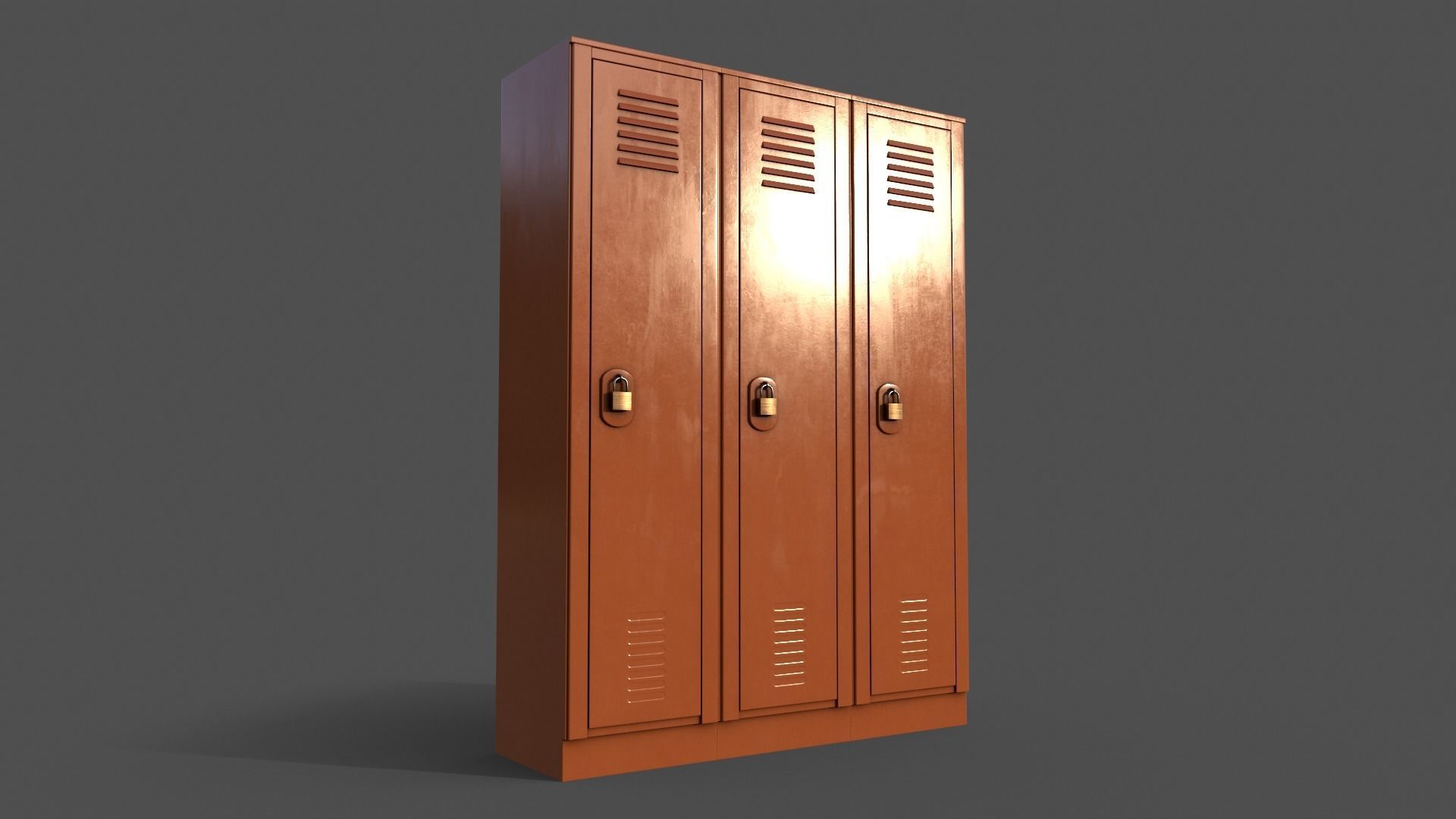 PBR School Gym Locker 01 - Multi color Pack 3D Model Collection_6