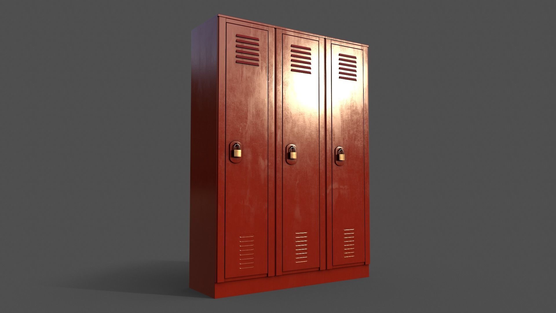 PBR School Gym Locker 01 - Multi color Pack 3D Model Collection_3