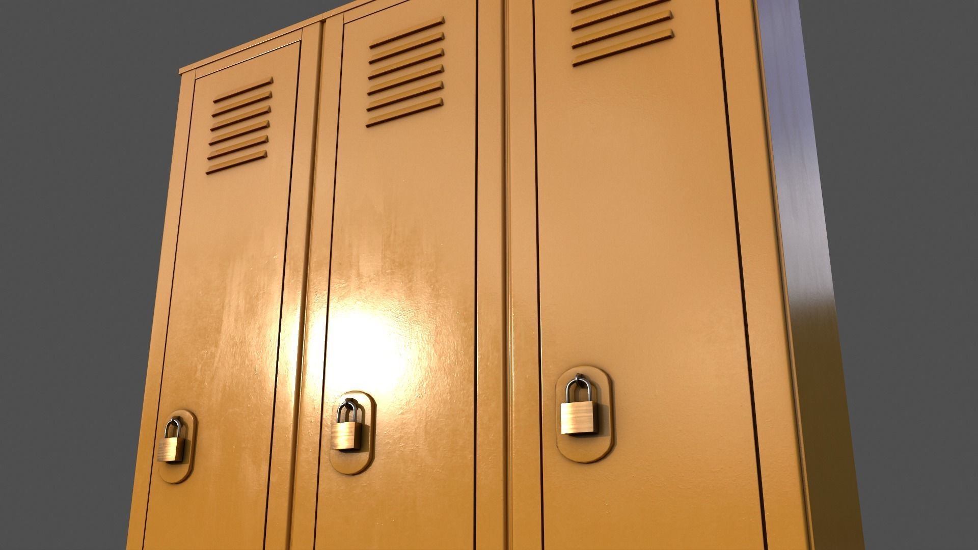 PBR School Gym Locker 01 - Multi color Pack 3D Model Collection_81