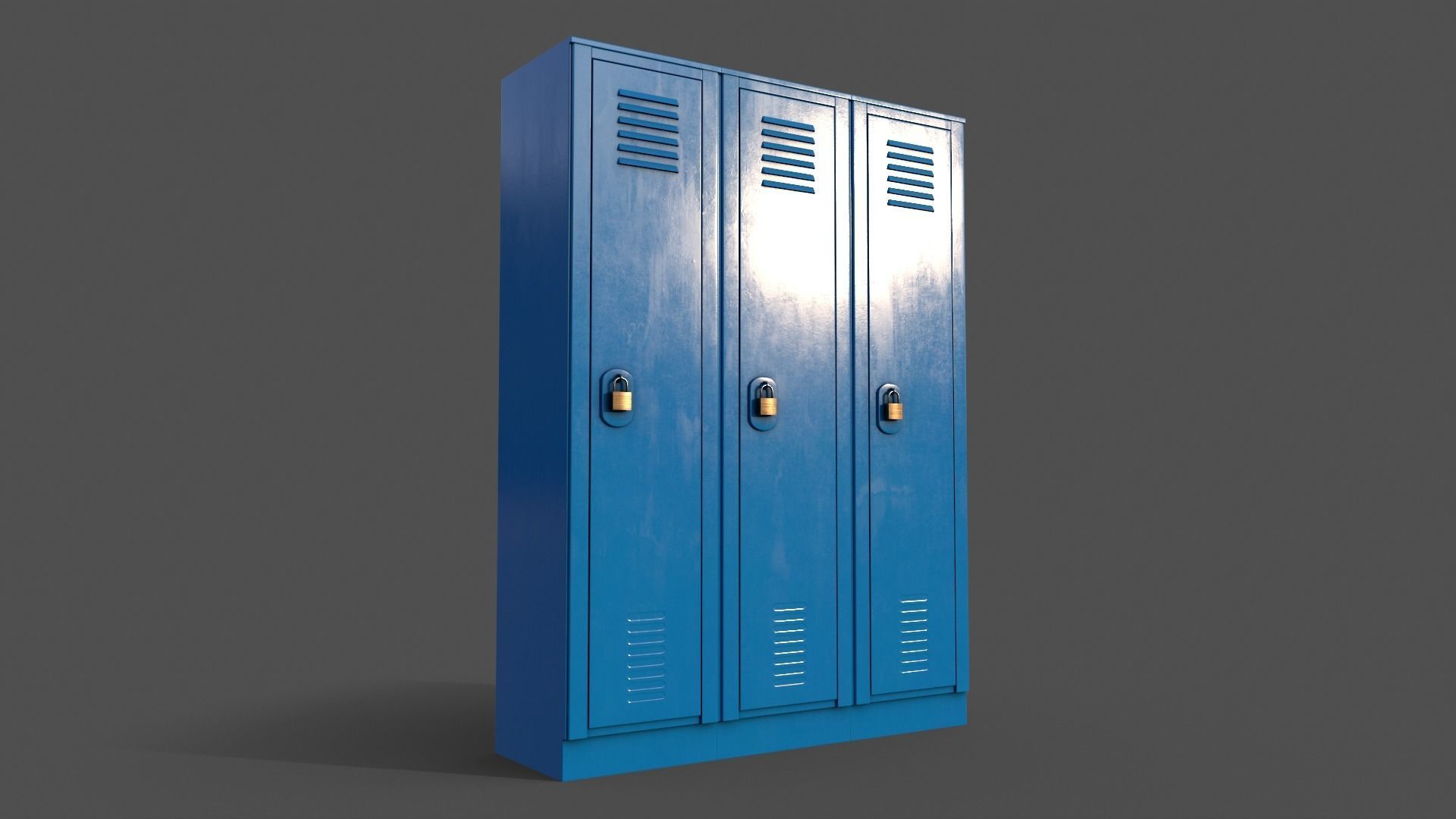 PBR School Gym Locker 01 - Multi color Pack 3D Model Collection_4