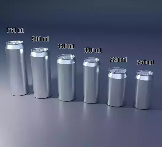 Soda Can Pack with LOD Low-poly 3D model