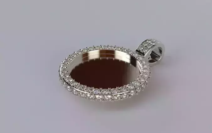 Picture Pendant -  2mm Top and Side Stones - XSMALL 3D print model