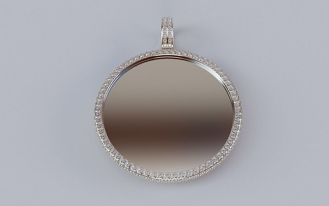 Picture Pendant -  2mm Top and Side Stones - XLARGE 3D print model