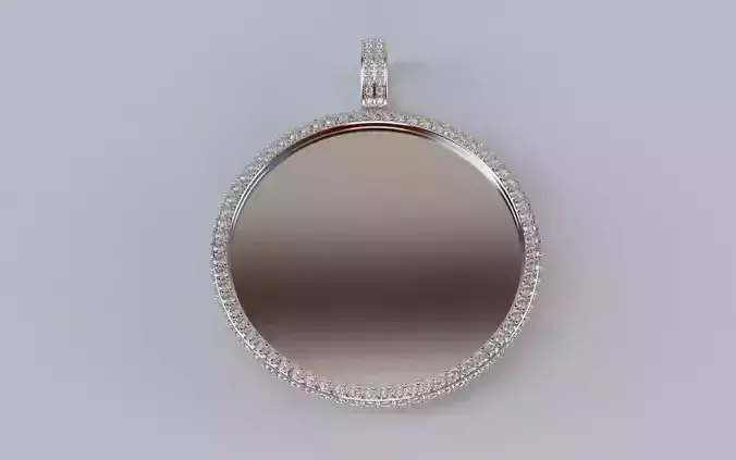 Picture Pendant -  2mm Top and Side Stones - XLARGE