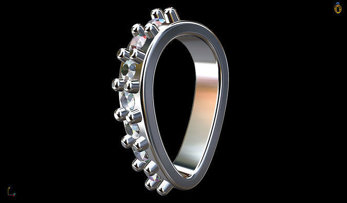 Ring Pear Gemstones 1mm Free 3D print model