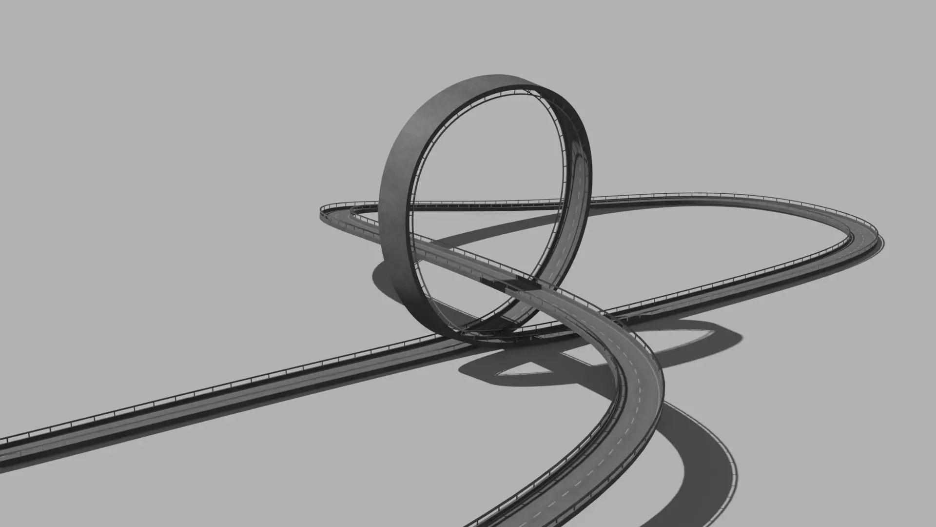 Acrobatic track Low-poly 3D model_0