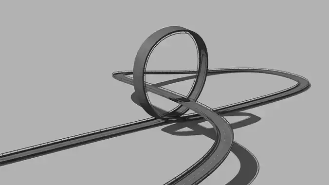 Acrobatic track Low-poly 3D model