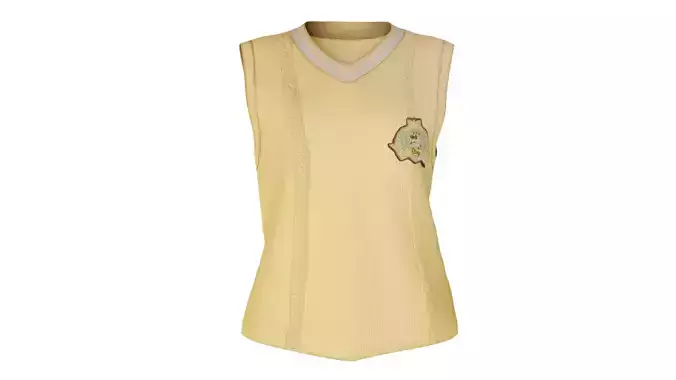 Uniform sweater yellow outfit v22 Low-poly 3D model