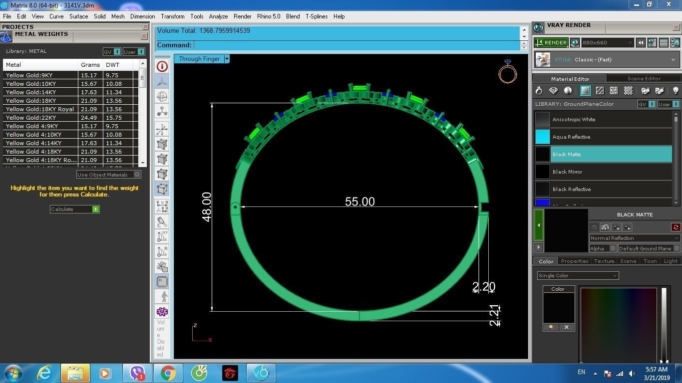 Flower Pattern Green Stone Women Bracelet Jewelry 1204 3D print model_6