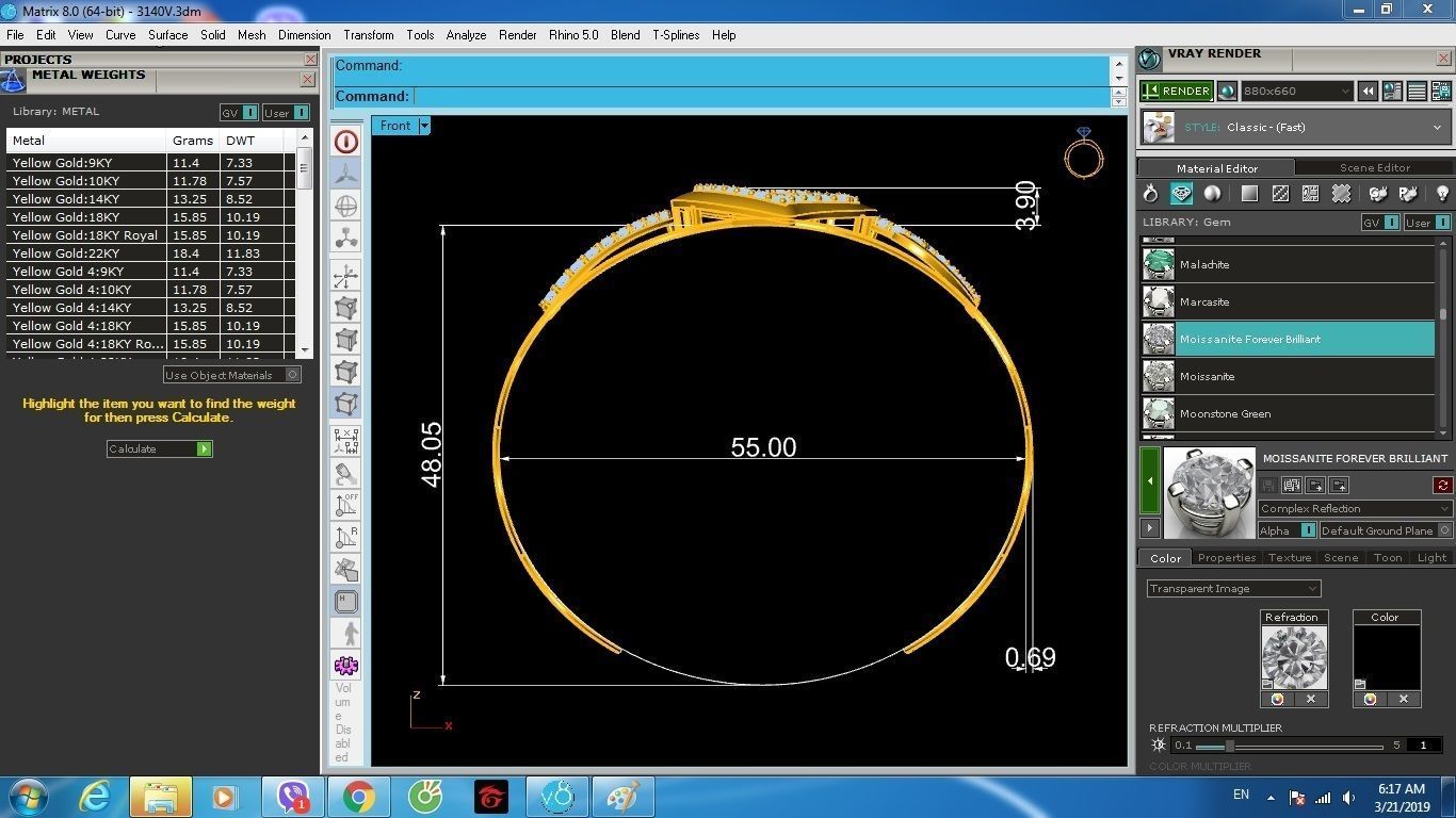 Heart Shape Diamond Bracelet for Women 1205 3D print model_6