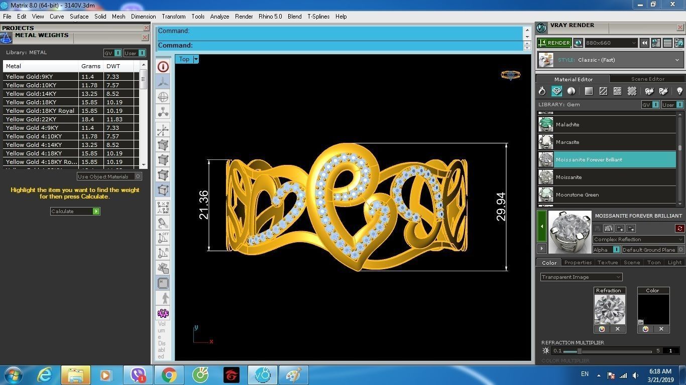 Heart Shape Diamond Bracelet for Women 1205 3D print model_8