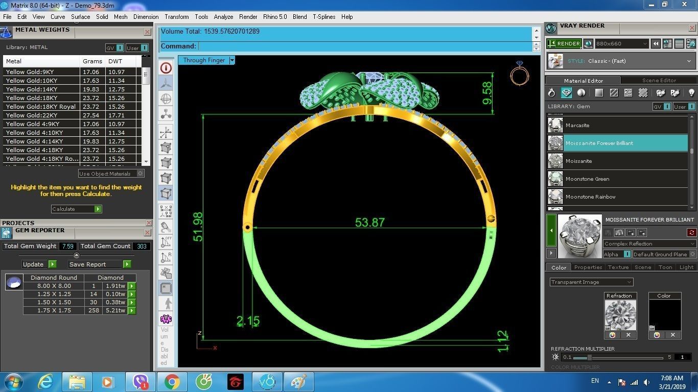 Elegant Four Petal Flower Ring for Women 1207 3D print model_9