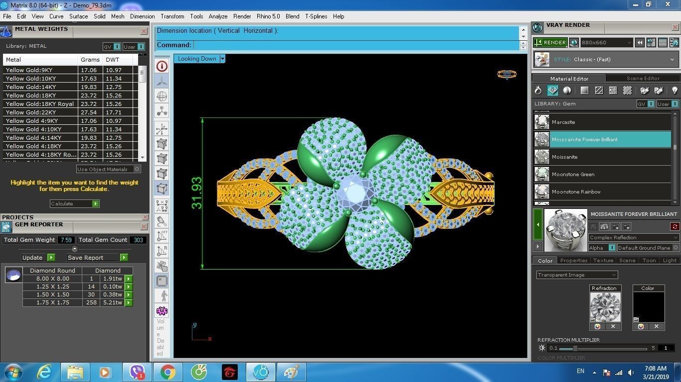 Elegant Four Petal Flower Ring for Women 1207 3D print model_10