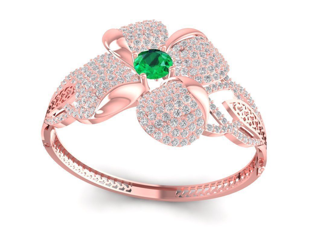 Elegant Four Petal Flower Ring for Women 1207 3D print model_2