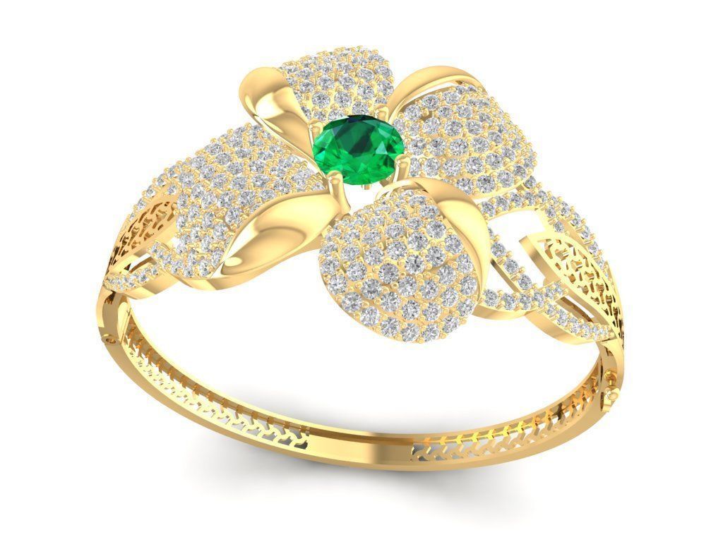 Elegant Four Petal Flower Ring for Women 1207 3D print model_3