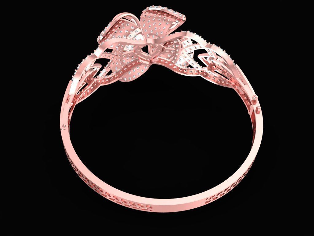 Elegant Four Petal Flower Ring for Women 1207 3D print model_7