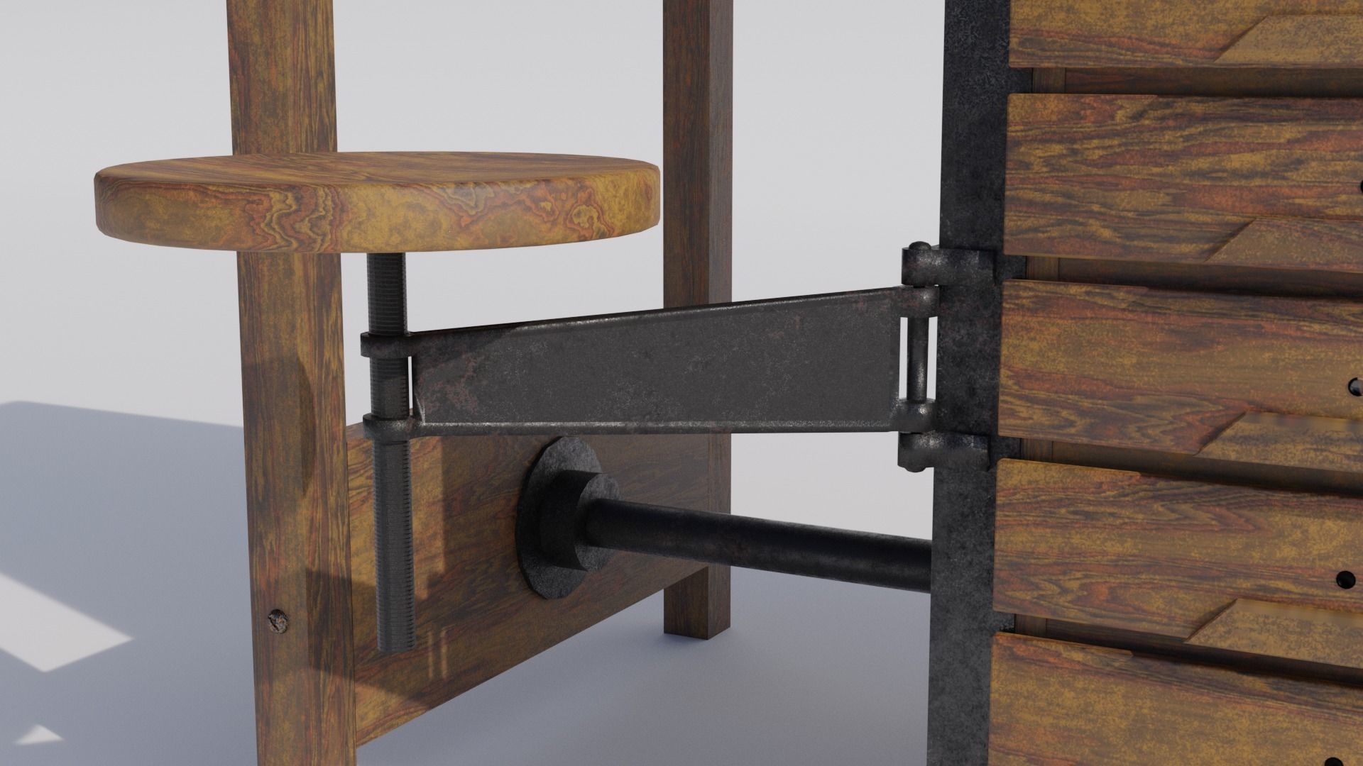 Antique Lab Table Low-poly 3D model_5