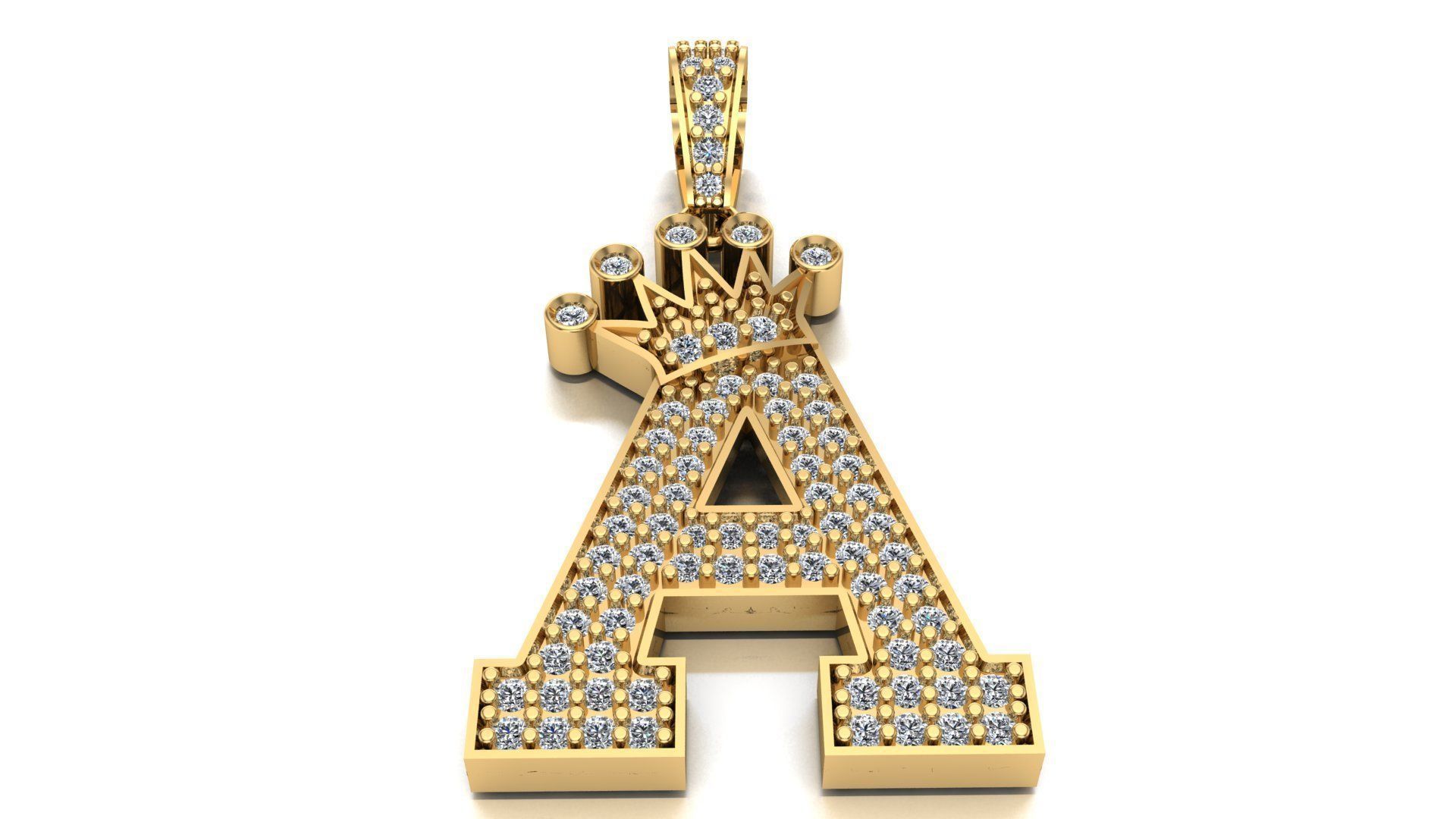 A letter pendant 3D print model 3D print model_9