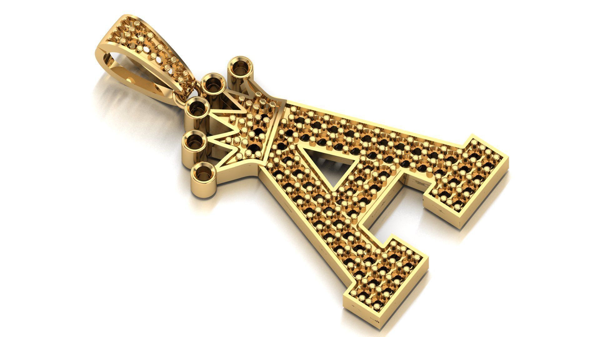 A letter pendant 3D print model 3D print model_15