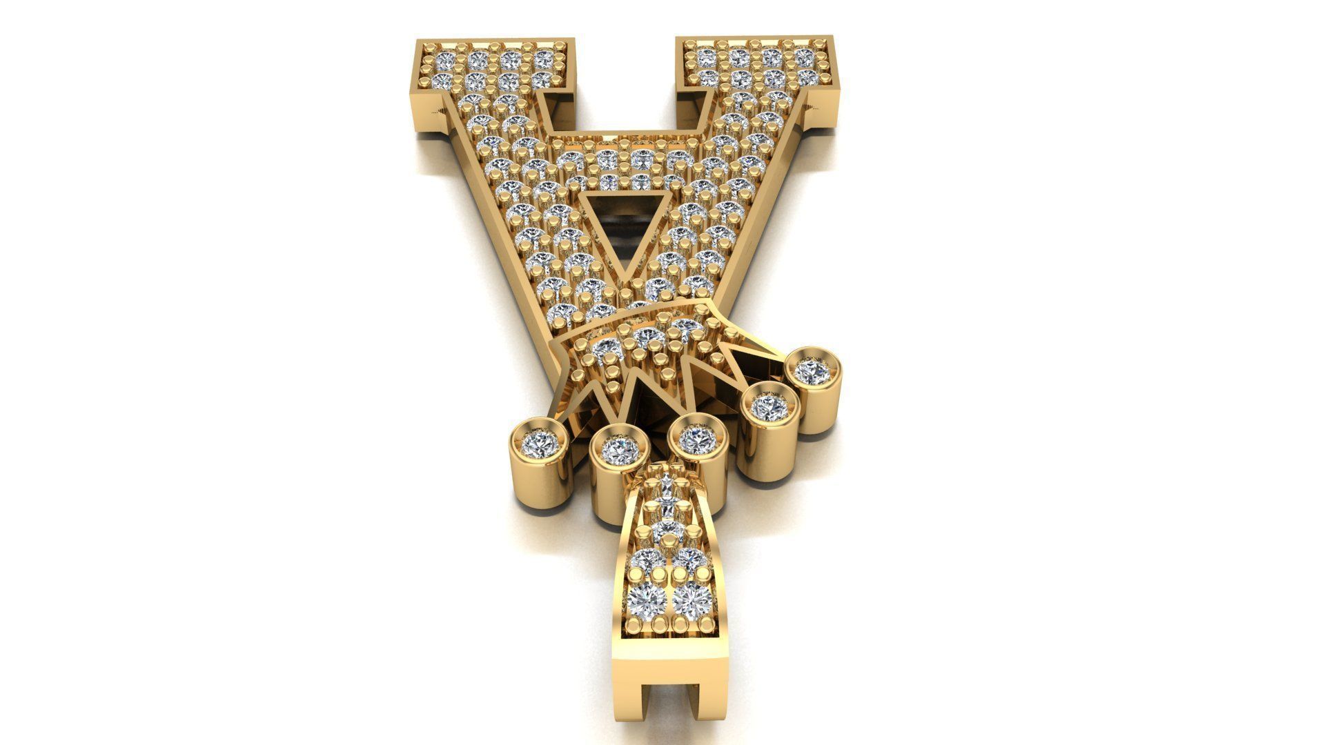 A letter pendant 3D print model 3D print model_11