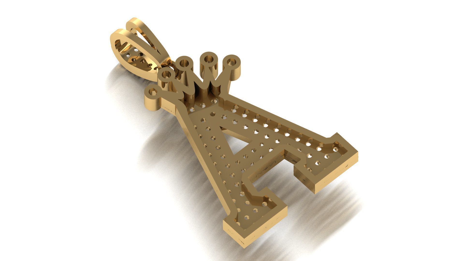 A letter pendant 3D print model 3D print model_1