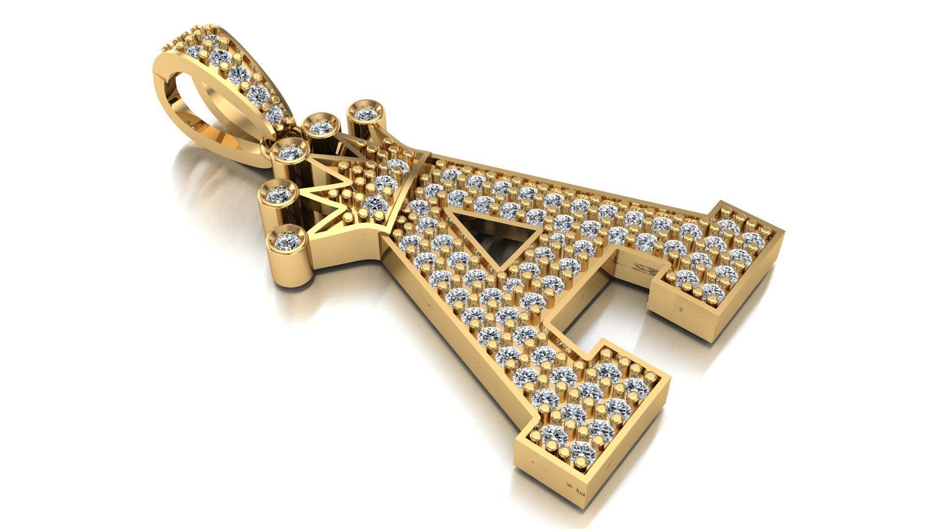 A letter pendant 3D print model 3D print model_10