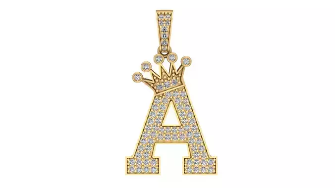 A letter pendant 3D print model 3D print model