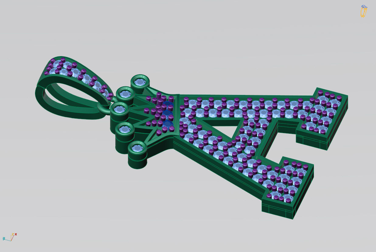 A letter pendant 3D print model 3D print model_6