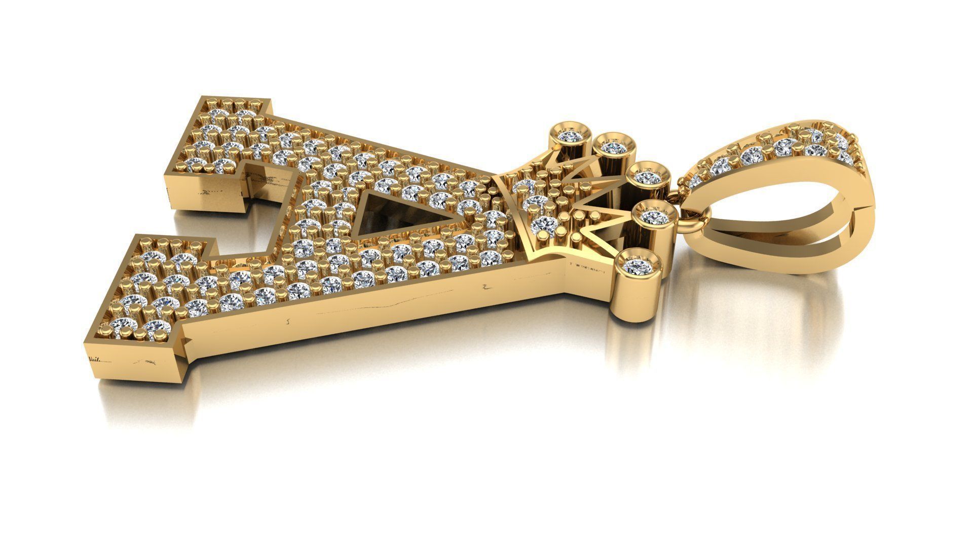 A letter pendant 3D print model 3D print model_12