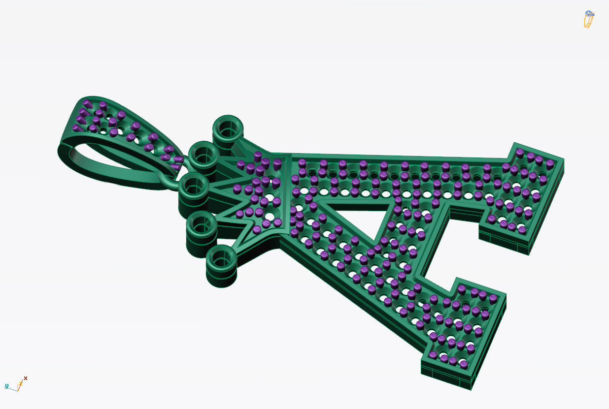 A letter pendant 3D print model 3D print model_7