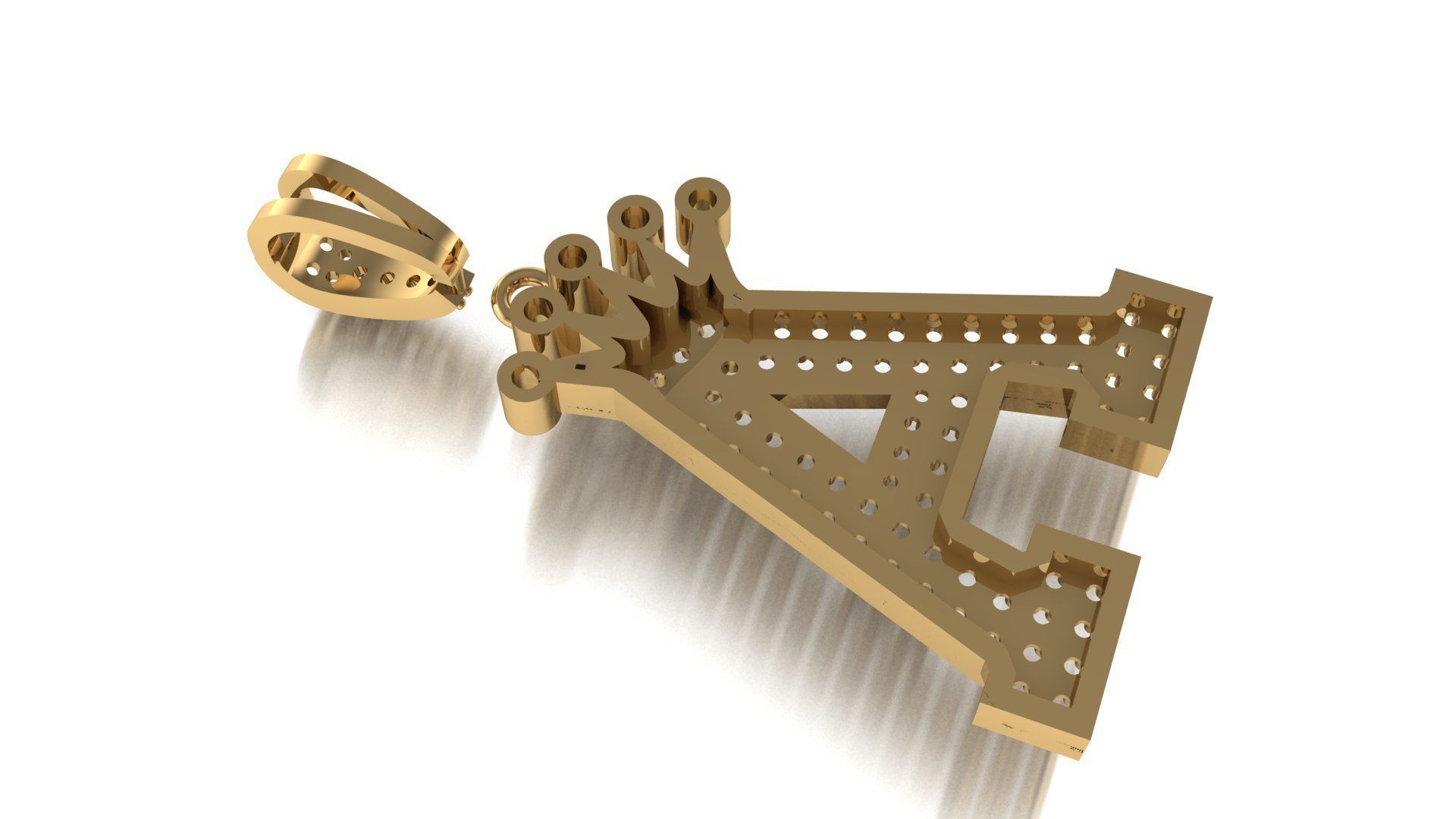 A letter pendant 3D print model 3D print model_2