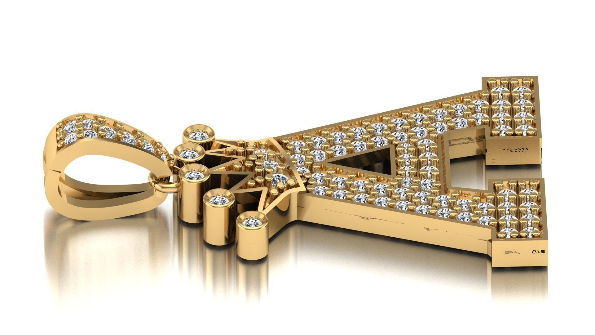 A letter pendant 3D print model 3D print model_14