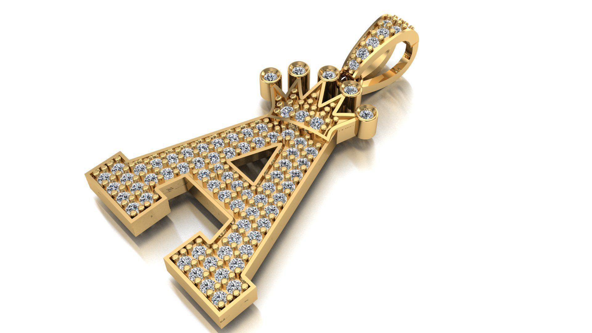 A letter pendant 3D print model 3D print model_8