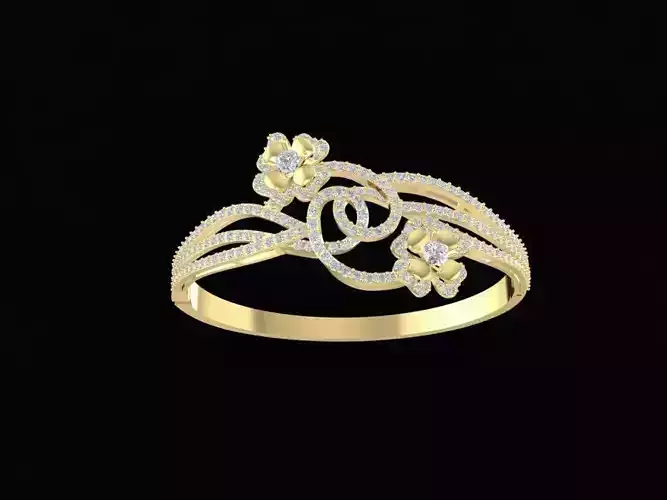 Elegant Floral Pattern Diamond Ring for Women  1209