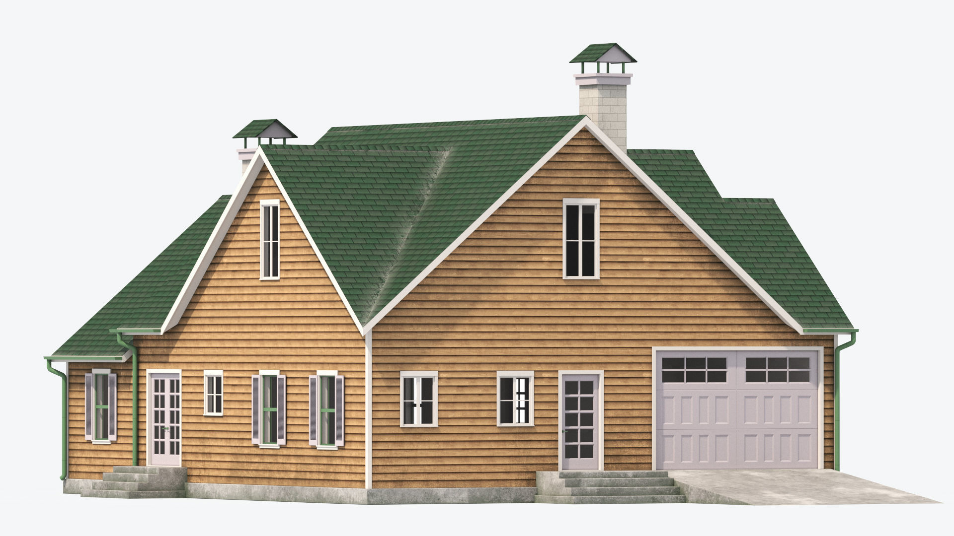Residential House 7 Low-poly 3D model_5