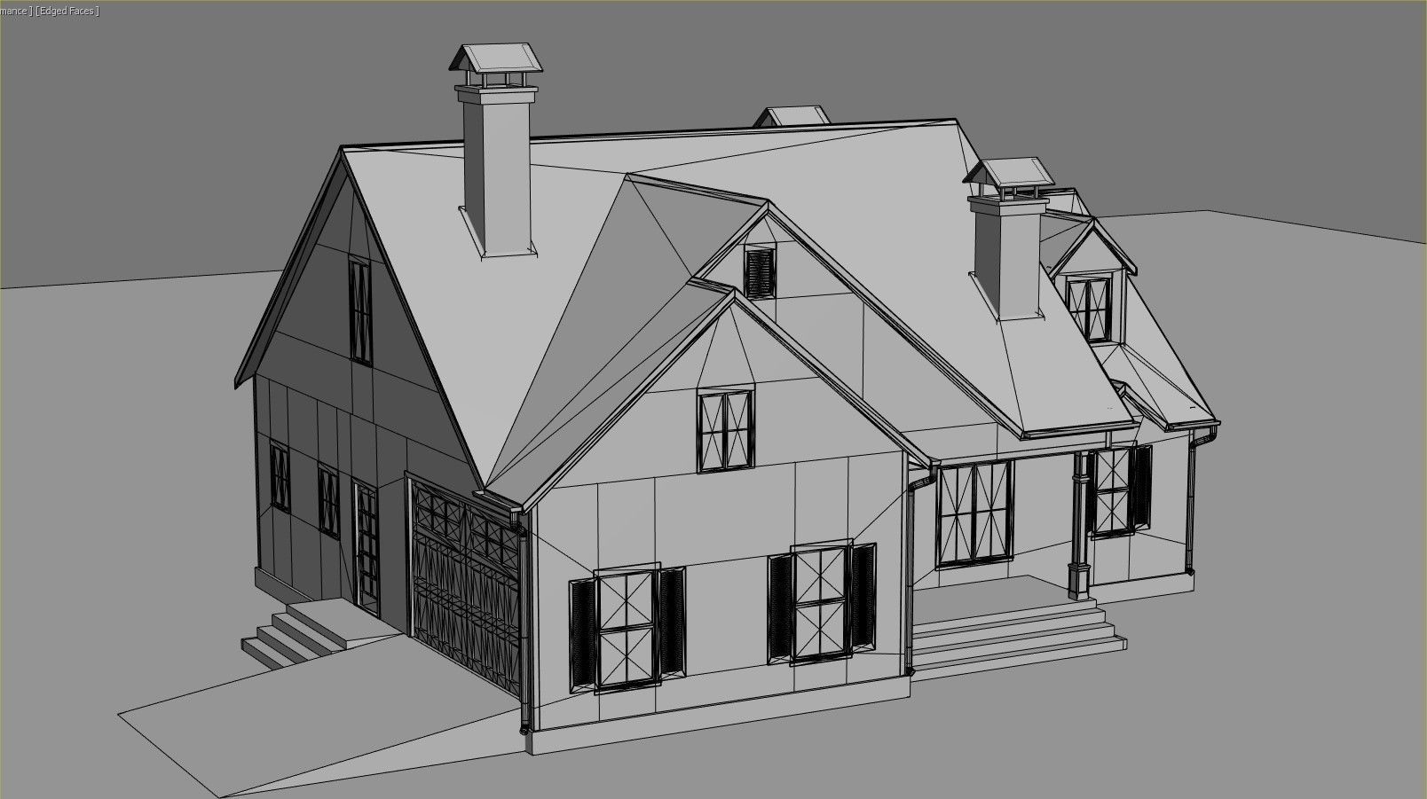 Residential House 7 Low-poly 3D model_16